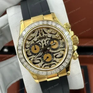 Rolex Daytona 126518LN Yellow Gold Champagne Oysterflex 4131 Super Clone ETA Saat kırp kapak