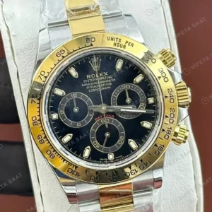 Rolex Daytona 116508 Yellow Gold Siyah 4130 Cosmograph Super Clone ETA Saat kırp kapak