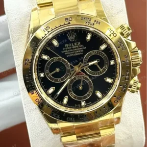 Rolex Daytona 116508 Yellow Gold Siyah Cerachrom 4130 Super Clone ETA Saat kırp kapak