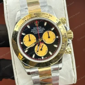 Rolex Daytona 126508 Yellow Gold Siyah 4131 Cosmograph Super Clone ETA Saat kırp kapak
