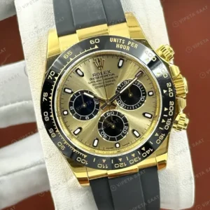 Rolex Daytona 126518LN Yellow Gold Champagne Oysterflex 4131 40mm Super Clone ETA Saat kırp kapak