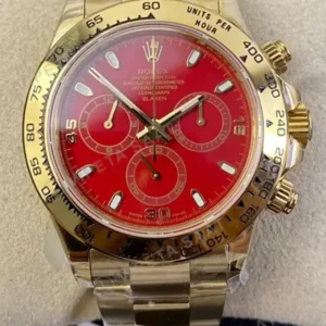 Rolex Daytona Kırmızı Cosmograph Super Clone ETA Saat kırp kapak