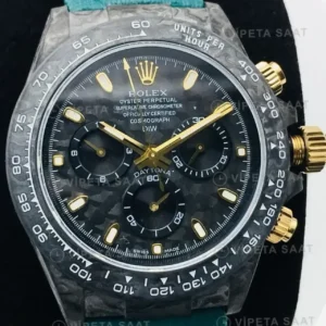 Rolex Daytona Siyah Leather Super Clone ETA Saat kırp kapak