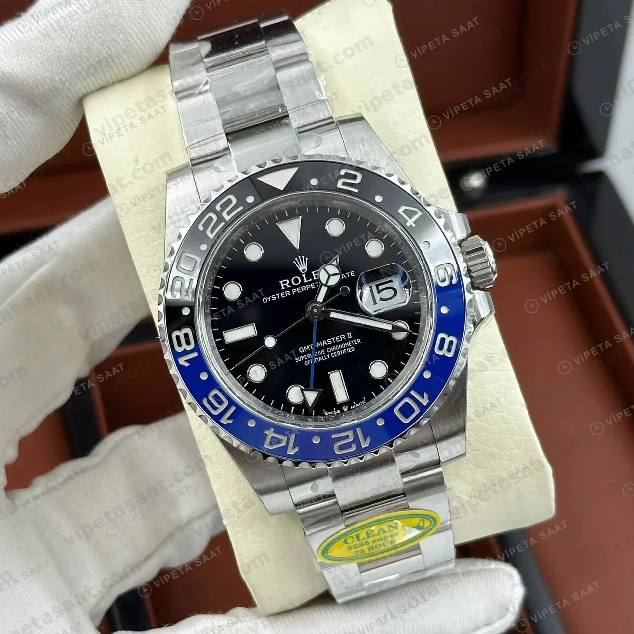 Rolex GMT-Master II 126710BLNR Batgirl Jubilee Super Clone ETA Saat kapak