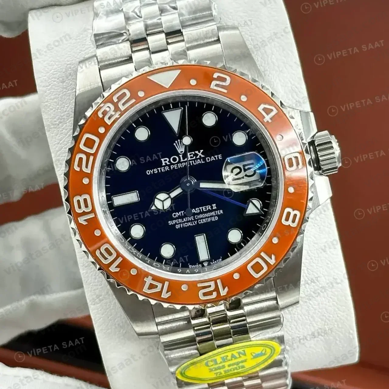 Rolex GMT-Master II 116710LN Siyah Cerachrom Jubilee Super Clone ETA Saat Detay Görsel 1