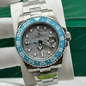 Rolex GMT-Master II Meteor Kadran Mavi Bezel Oyster Super Clone ETA Saat kırp kapak