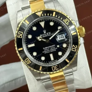 Rolex Submariner Date 126613LN Two-Tone Siyah 41 mm Super Clone ETA Saat kırp kapak