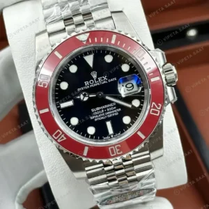 Rolex Submariner 126610LN 41 mm Kırmızı Bezel Siyah Kadranlı Jubilee Super Clone ETA Saat kırp kapak