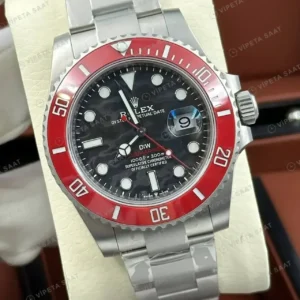 Rolex Submariner 126610LN 41 mm Karbon Kadranlı Kırmızı Bezel Super Clone ETA Saat kırp kapak
