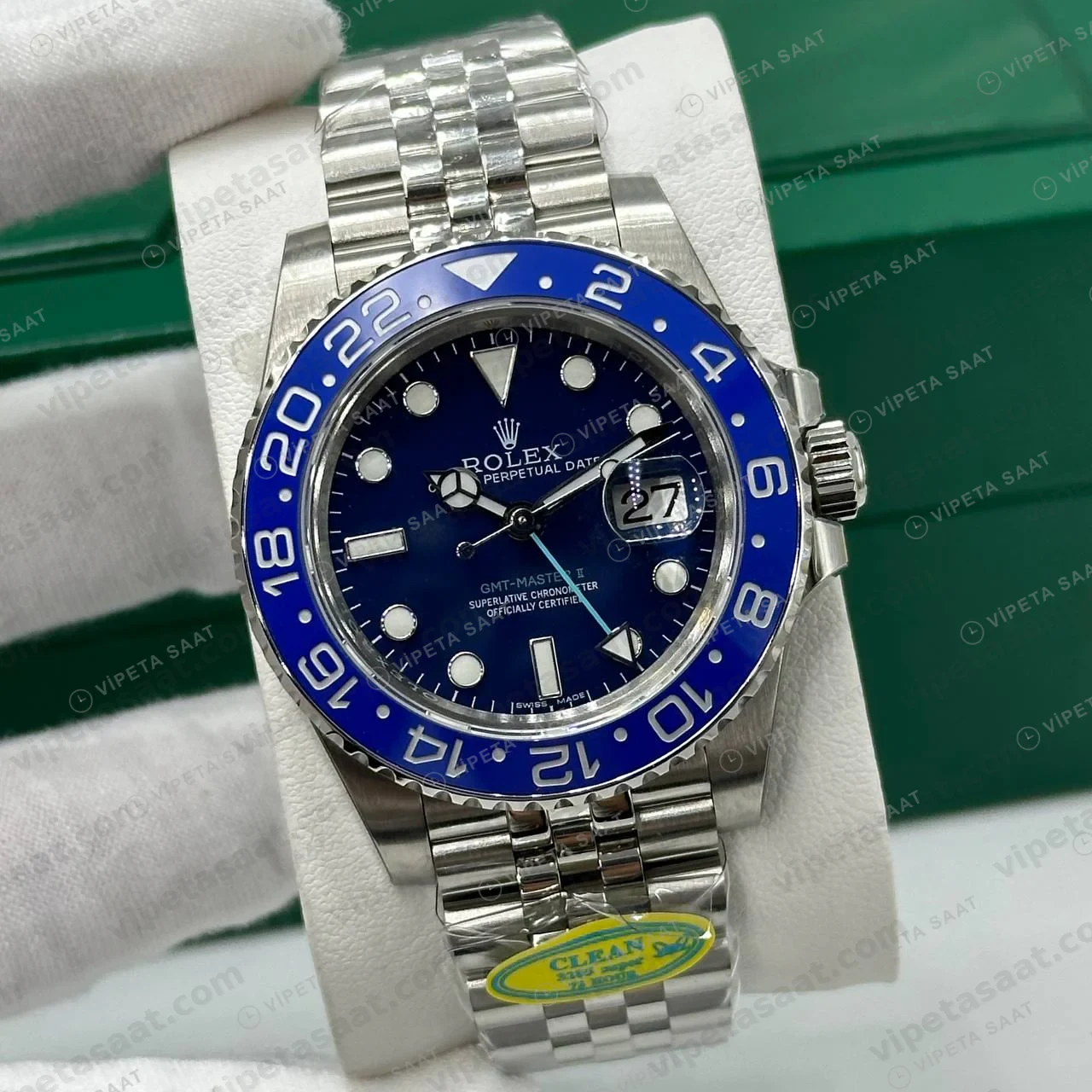 Rolex GMT-Master II 126710BLNR Batgirl Clean 3285 Jubilee Super Clone ETA Saat kapak