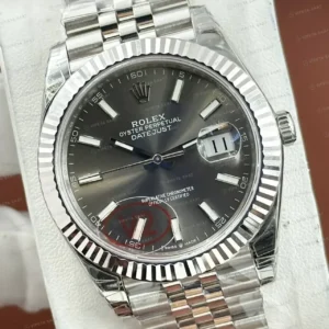 Rolex Datejust 41 mm 126334 Fluted Motif Rhodium Kadranlı Jubilee Bilezik Fluted (Yivli) Bezel 3235 Super Clone ETA Saat kırp kapak