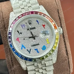 Rolex Datejust Baget Taşlı Super Clone ETA Saat kırp kapak