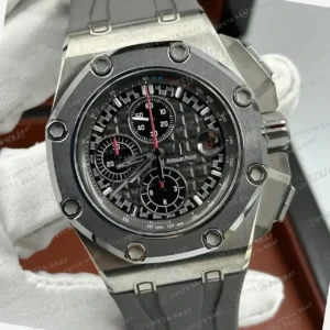Audemars Piguet 26470ST Gri Kadranlı Kronograf Kauçuk Super Clone ETA Saat kırp kapak