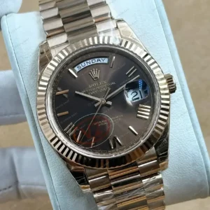 Rolex Day-Date 40 228235 Kahve Kadran Everose President Super Clone Eta Saat kırp kapak