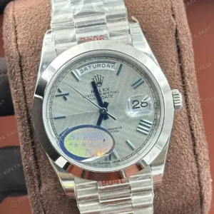 Rolex Day-Date 40 228206 Buz Mavi Kadran Platin President Super Clone Eta Saat kırp kapak