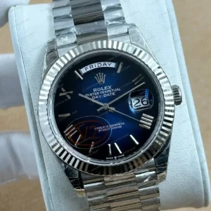 Rolex Day-Date 40 228238 Mavi Kadran Sarı Altın President Super Clone Eta Saat kırp kapak