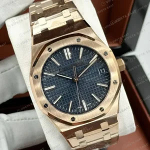Audemars Piguet 15500SR Mavi Kadranlı İki Renk Super Clone ETA Saat kırp kapak