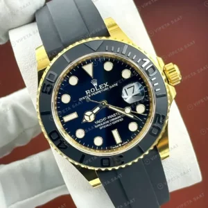 Rolex Yacht-Master 226658 42 mm Siyah Kadranlı Oysterflex Sarı Altın Super Clone Eta Saat kırp kapak