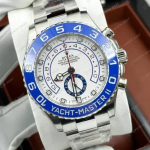 Rolex Yacht-Master II 116680 44 mm Beyaz Kadran Çelik Super Clone Eta Saat kırp kapak