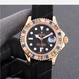 Rolex Yacht-Master Baget Siyah Super Clone ETA Saat kırp kapak