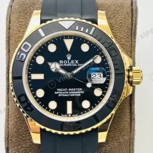 Rolex Yacht-Master Siyah Kadran Gold 40mm Super Clone ETA Saat kırp kapak