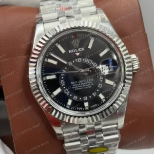 Rolex Sky-Dweller 42 336934 Parlak Siyah Kadran Jubilee Super Clone Eta Saat kırp kapak
