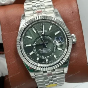 Rolex Sky-Dweller 42 336934 Mint Yeşili Kadran Jubilee Super Clone Eta Saat kırp kapak