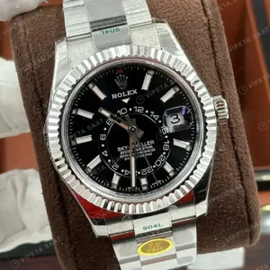 Rolex Sky-Dweller 42 336933 Siyah Kadran Two Tone Jubilee Super Clone Eta Saat kırp kapak