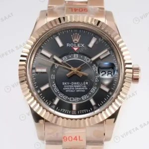 Rolex Sky-Dweller 42 326935 Gri Kadran Everose Oyster Super Clone Eta Saat kırp kapak