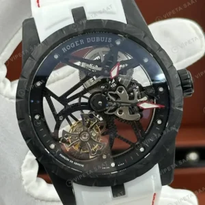 Roger Dubuis Excalibur Siyah Skeleton Kauçuk Super Clone ETA Saat kırp kapak