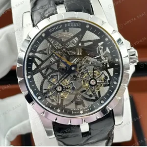 Roger Dubuis Excalibur Gümüş Skeleton Çelik Super Clone ETA Saat kırp kapak