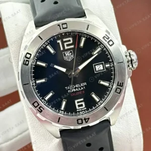 TAG Heuer Formula 1 Siyah Kadran Kauçuk Super Clone ETA Saat kırp kapak