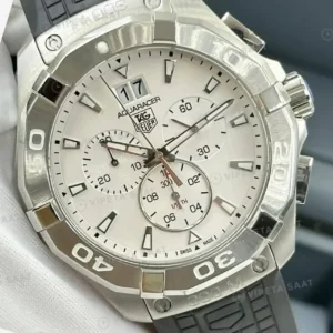 TAG Heuer Formula 1 Gümüş Kronograf Kauçuk Super Clone ETA Saat kırp kapak