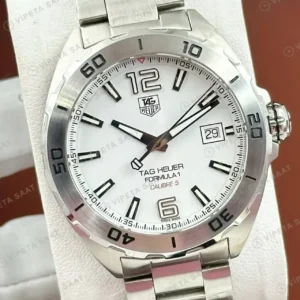 TAG Heuer Formula 1 Beyaz Kronograf Çelik Super Clone ETA Saat kırp kapak