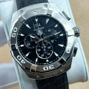 TAG Heuer Aquaracer Siyah Kronograf Kauçuk Gece Super Clone ETA Saat kırp kapak