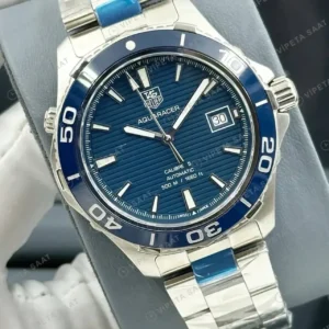TAG Heuer Aquaracer Mavi Kadran Çelik Parlak Super Clone ETA Saat kırp kapak