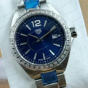 TAG Heuer Aquaracer Mavi Elmas Taşlı Çelik Super Clone ETA Saat kırp kapak
