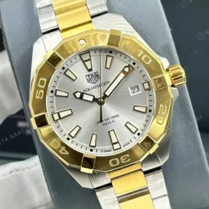 TAG Heuer Aquaracer Gümüş Kadran Altın Çift Renk Super Clone ETA Saat kırp kapak