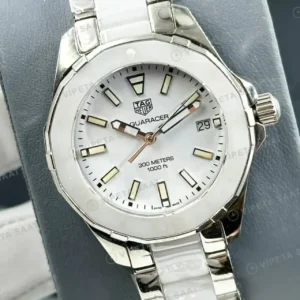 TAG Heuer Aquaracer Beyaz Kadran Çelik Lady Super Clone ETA Saat kırp kapak
