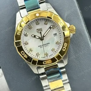 TAG Heuer Aquaracer Beyaz Kadran Altın Çift Renk Super Clone ETA Saat kırp kapak