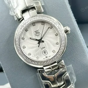 TAG Heuer Aquaracer Beyaz Elmas Taşlı Çelik Lady Super Clone ETA Saat kırp kapak