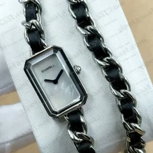 Chanel Premiere Siyah Kadran Zincir Set Super Clone ETA Saat kırp kapak
