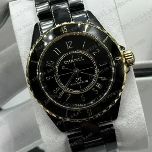 Chanel J12 Siyah Altın Seramik Super Clone ETA Saat kırp kapak