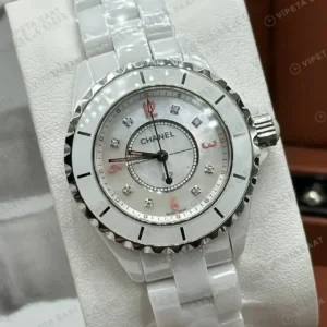 Chanel J12 Beyaz Seramik Güç Göstergeli Super Clone ETA Saat kırp kapak