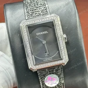 Chanel Boy-Friend Tweed Kordon Koyu Super Clone ETA Saat kırp kapak