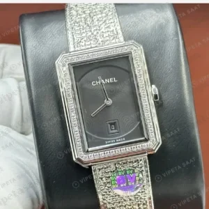 Chanel Boy-Friend Tweed Kordon Bileklik Super Clone ETA Saat kırp kapak