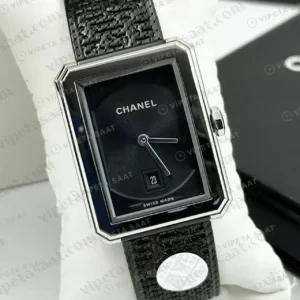 Chanel Boy-Friend Siyah Kadran Tweed Koyu Super Clone ETA Saat kırp kapak
