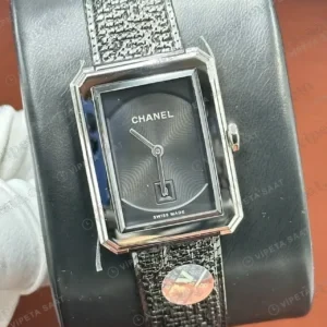 Chanel Boy-Friend Siyah Kadran Tweed Gündüz Super Clone ETA Saat kırp kapak