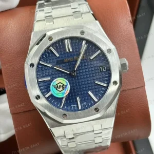 Audemars Piguet 15400ST Mavi Kadranlı Zarif Super Clone ETA Saat kırp kapak