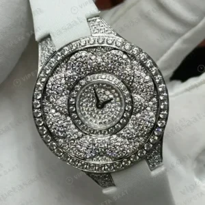 Graff Diamond Elmas Taşlı Pave Siyah Deri Super Clone ETA Saat kırp kapak